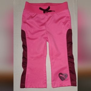 Puma pink pants heart logo glittery bow side stripe 12 Months